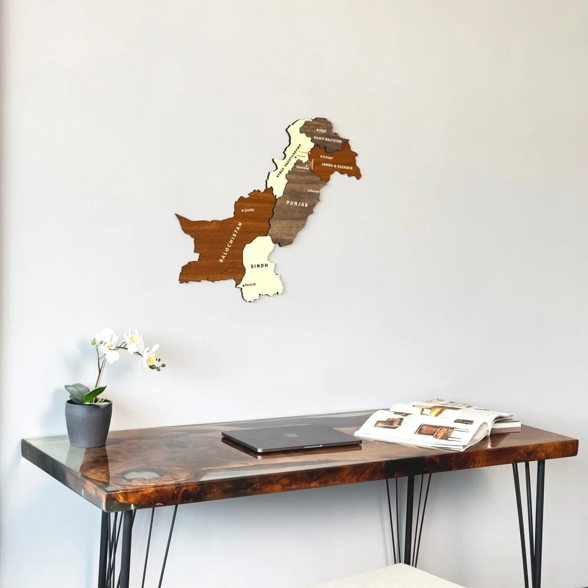 Pakistan Wooden Wall Map Islamic Wall Art Decor - Image 10