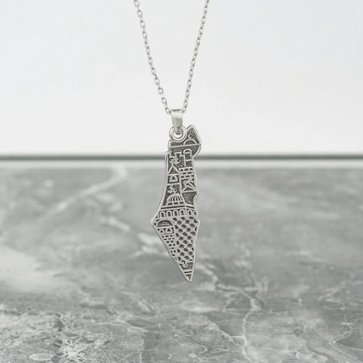Palestine Necklace | Al-Aqsa Mosque Motif - 18 Carat Gold Plated Silver Necklace - Image 5