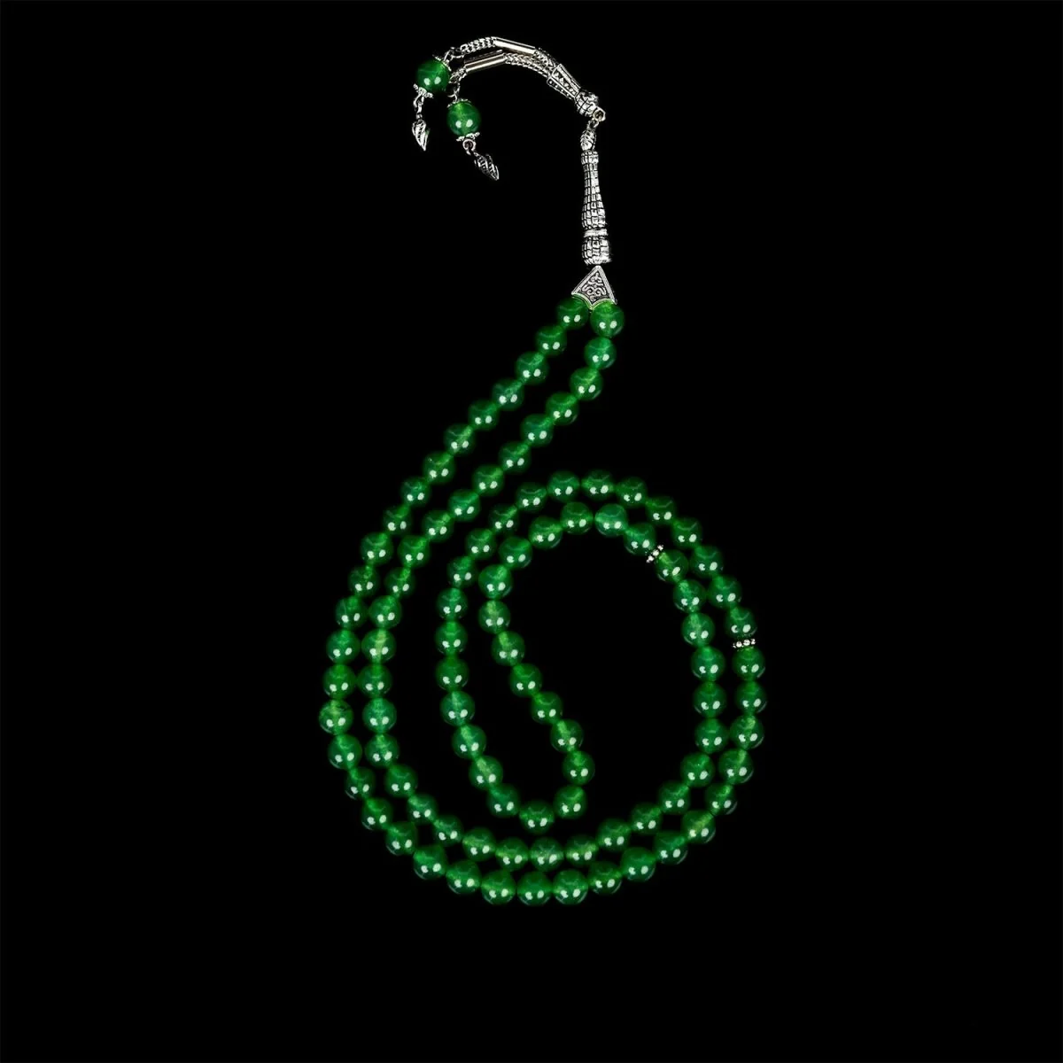 Muslim Prayer Beads - Jade Green Elegant Islamic Tasbih - Image 6