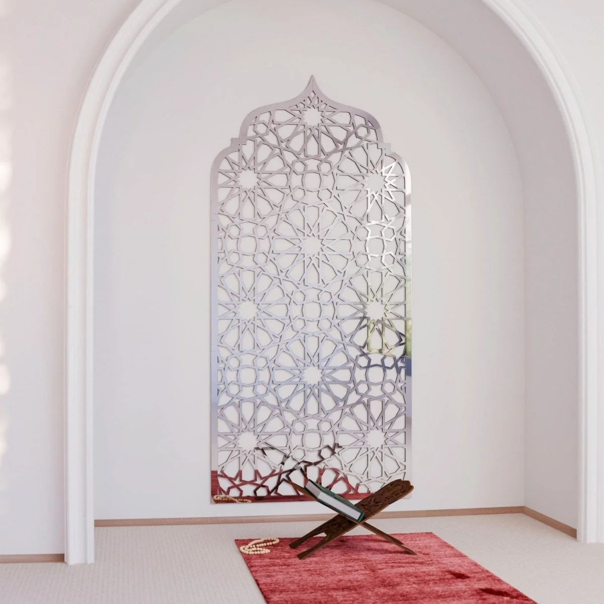 Prayer Room Decor Wooden Interior Mihrab - Islamic Home Decor | 12-Pointed Star - Image 13