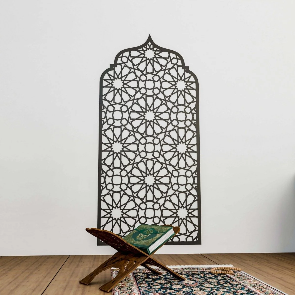 Prayer Room Decor Wooden Interior Mihrab - Islamic Home Decor | 12-Pointed Star - Image 2