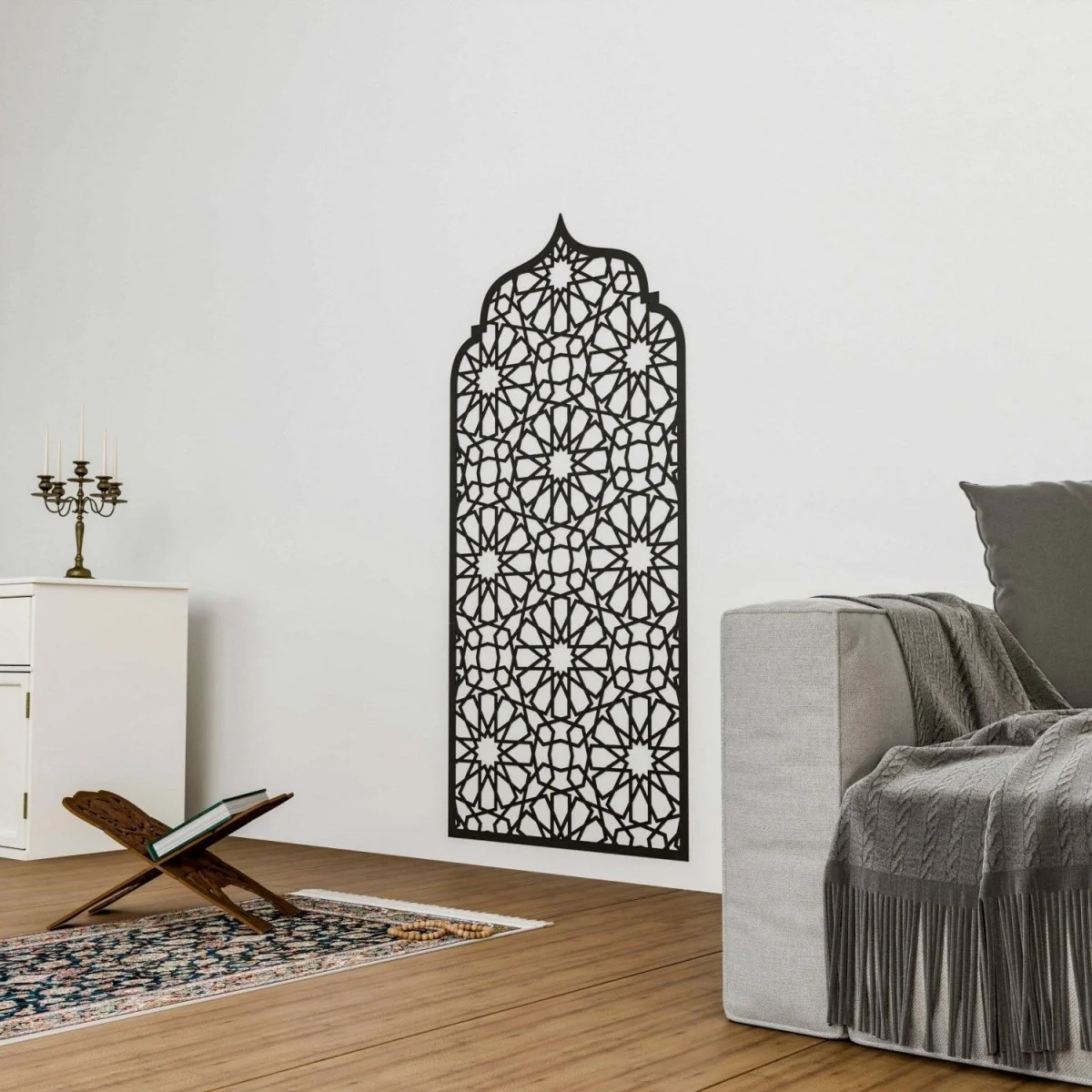 Prayer Room Decor Wooden Interior Mihrab - Islamic Home Decor | 12-Pointed Star - Image 7