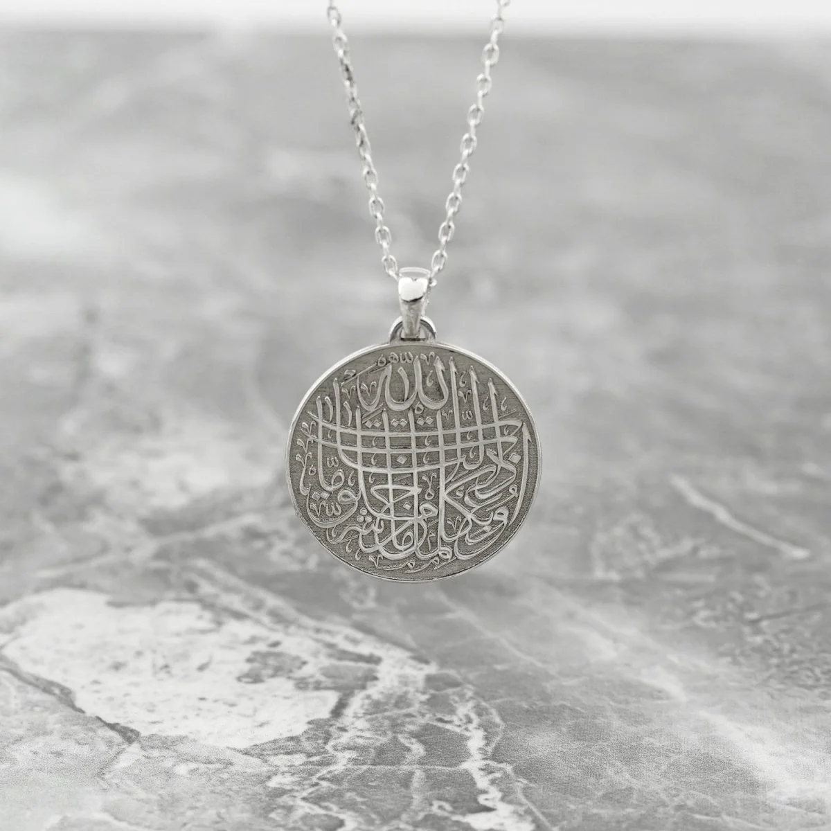 Protection from Evil Eye Dua Muslim Jewelry - 18K Gold Plated Silver Pendant - Image 9
