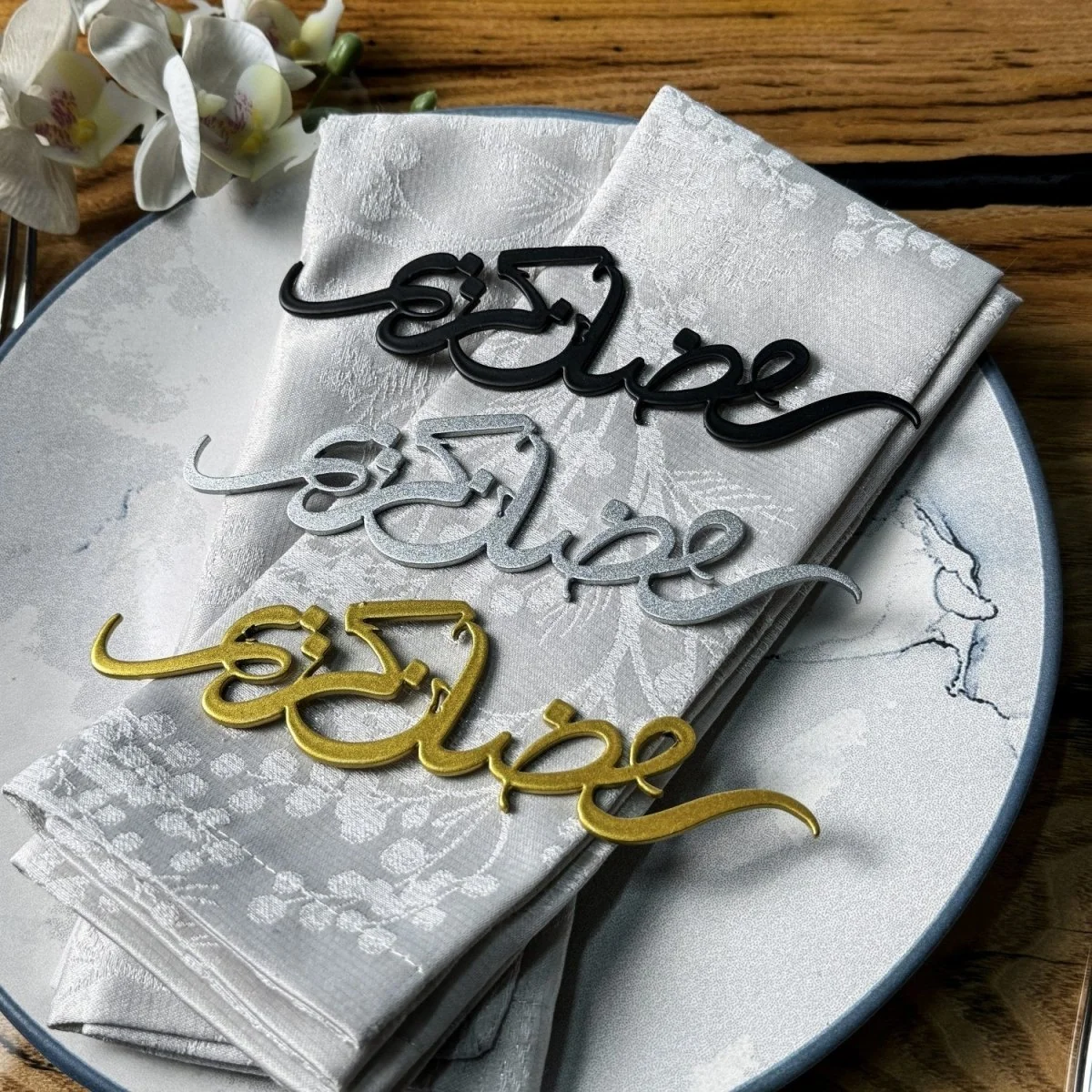 Ramadan Kareem Metal Napkin Ornament Iftar & Eid Table Setting Decor - Image 8