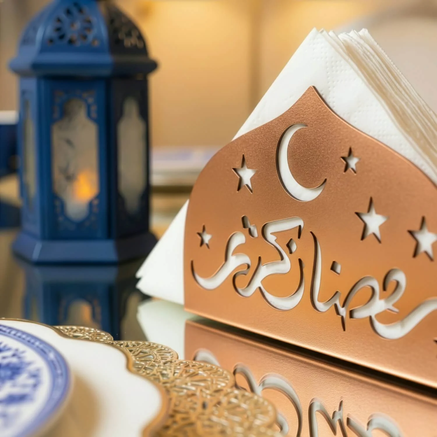 Ramadan Kareem Napkin Holder – Metal Iftar Table Decor - Image 15