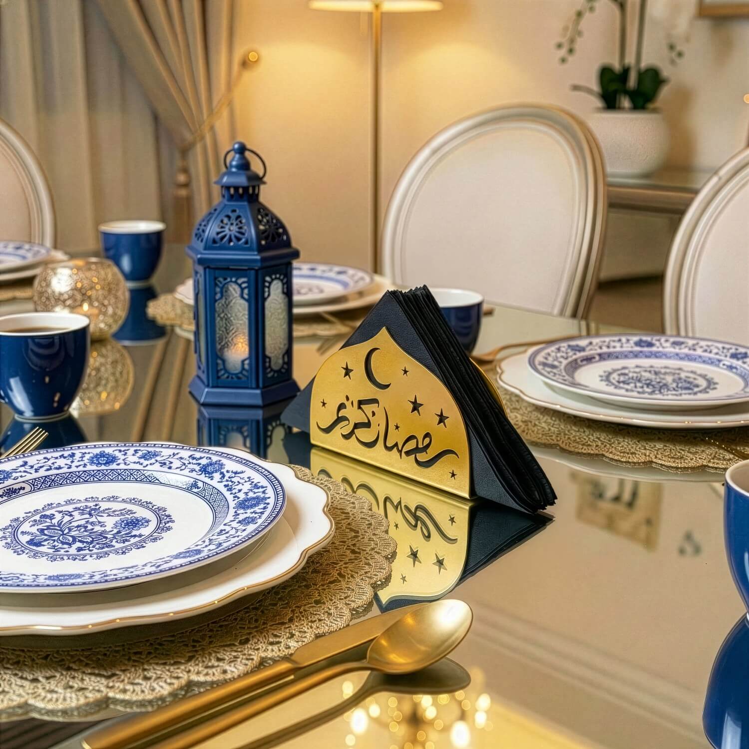Ramadan Kareem Napkin Holder – Metal Iftar Table Decor - Image 8