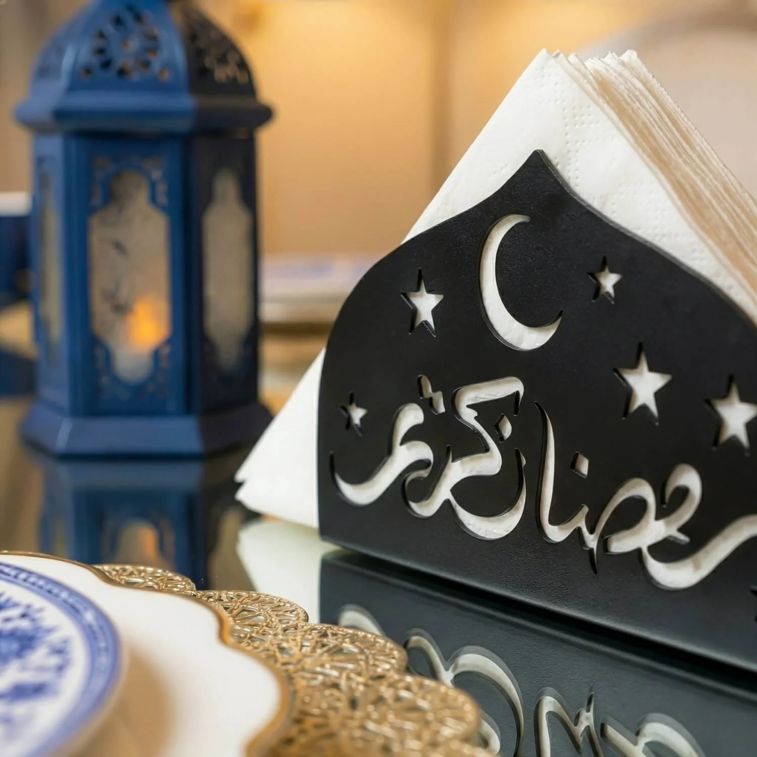 Ramadan Kareem Napkin Holder – Metal Iftar Table Decor - Image 9