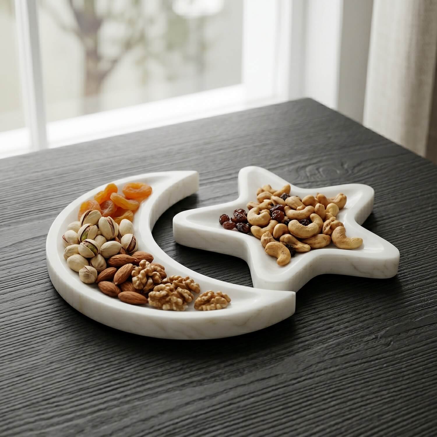 Real Marble Crescent Moon Tray – Natural Stone Serving Platter - Image 21