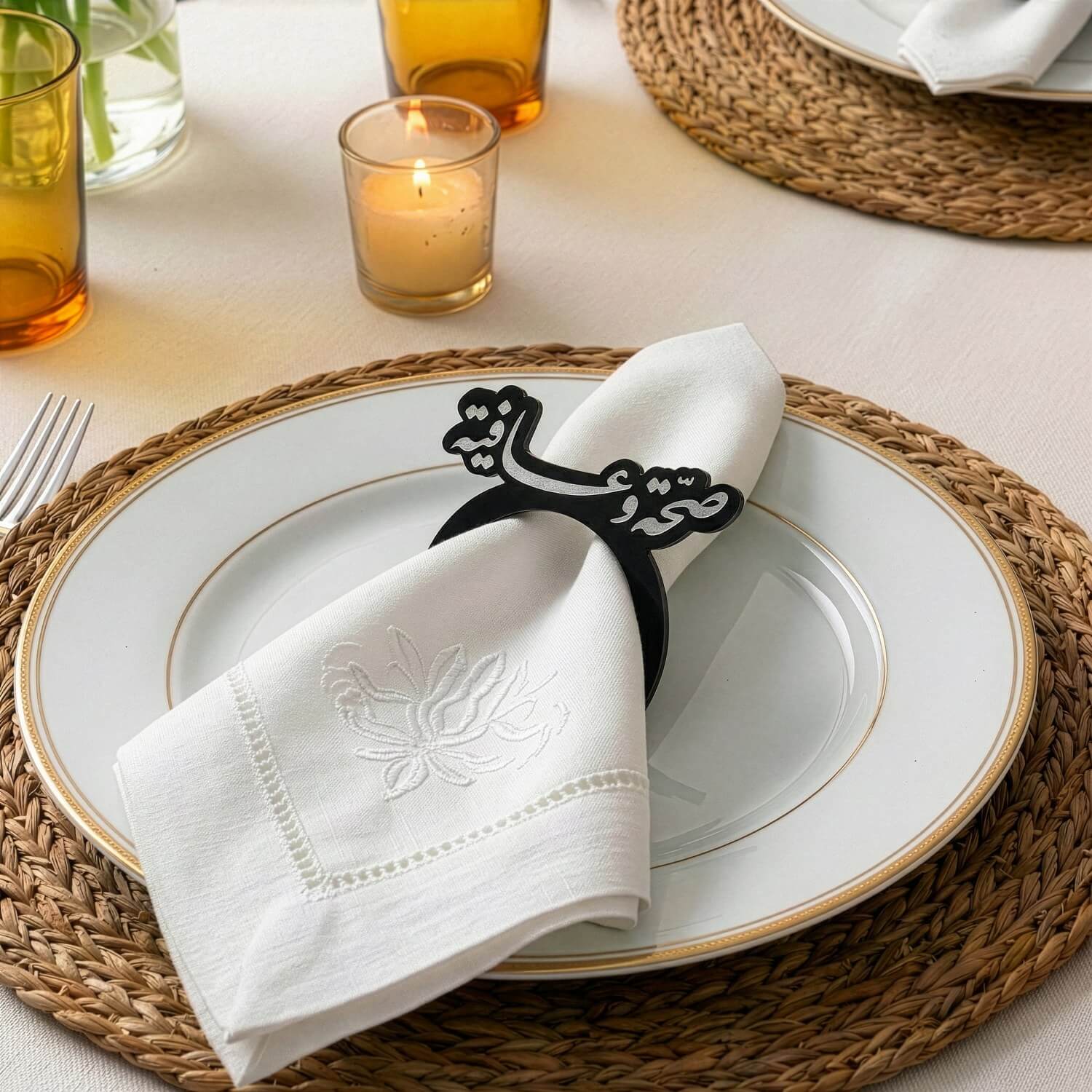 Saha w Afia Acrylic Napkin Rings – Islamic Table Decor for Iftar - Image 6