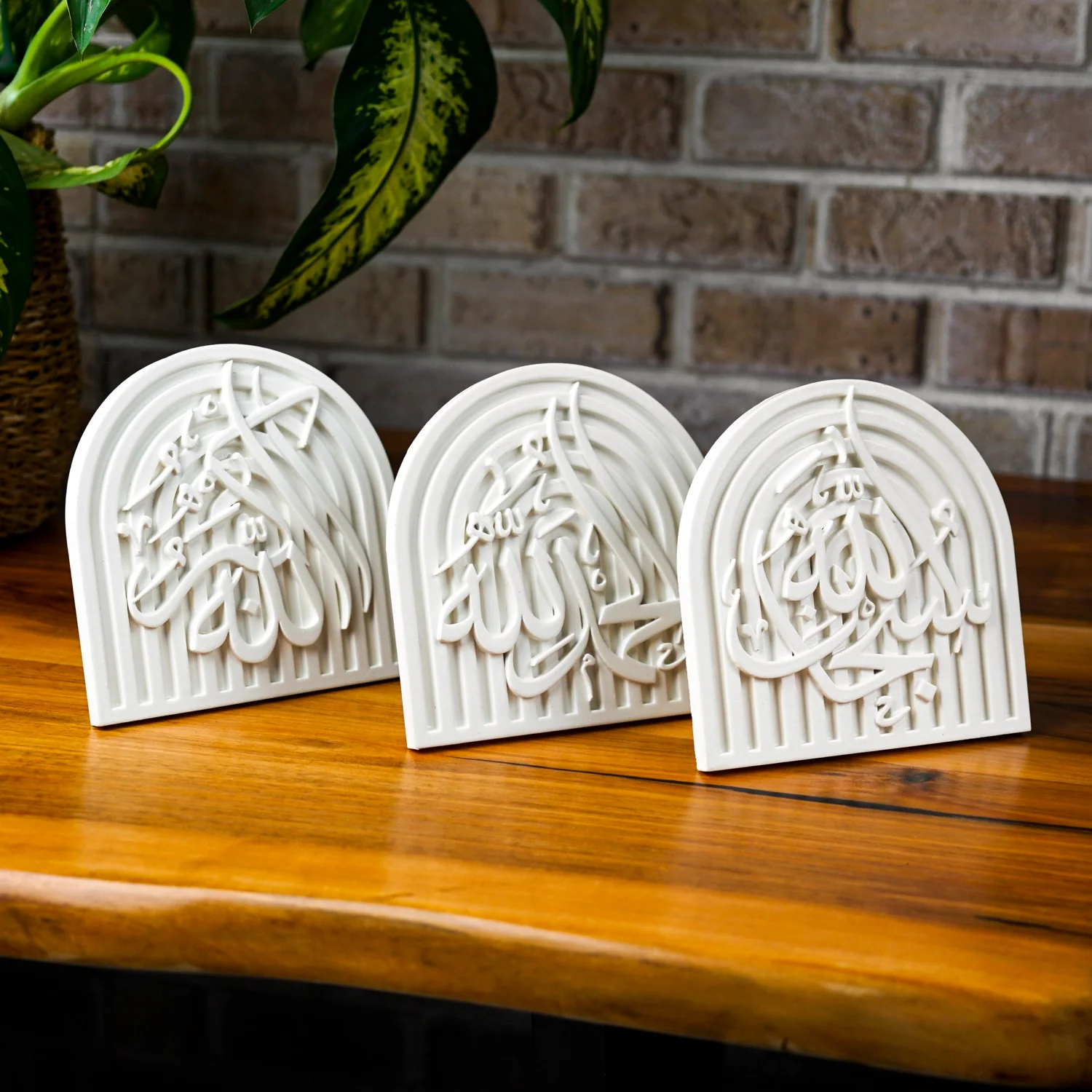 Stone Islamic Table Decor - SubhanAllah, Alhamdulillah, AllahuAkbar - Handmade Dhikr Art - Image 3