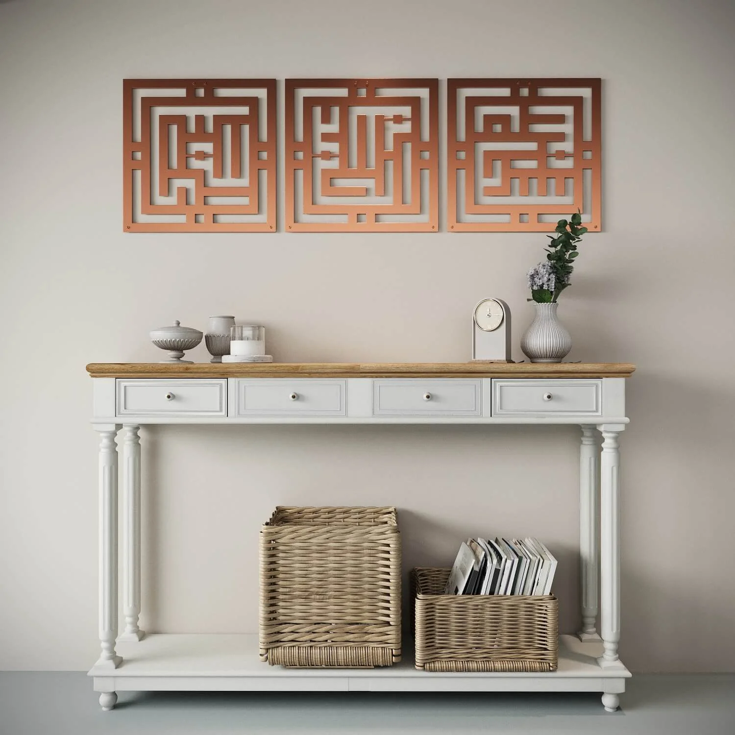 Subhanallah Alhamdulillah Allahuakbar, Metal Islamic Wall Decor - Kufic Script - Image 13