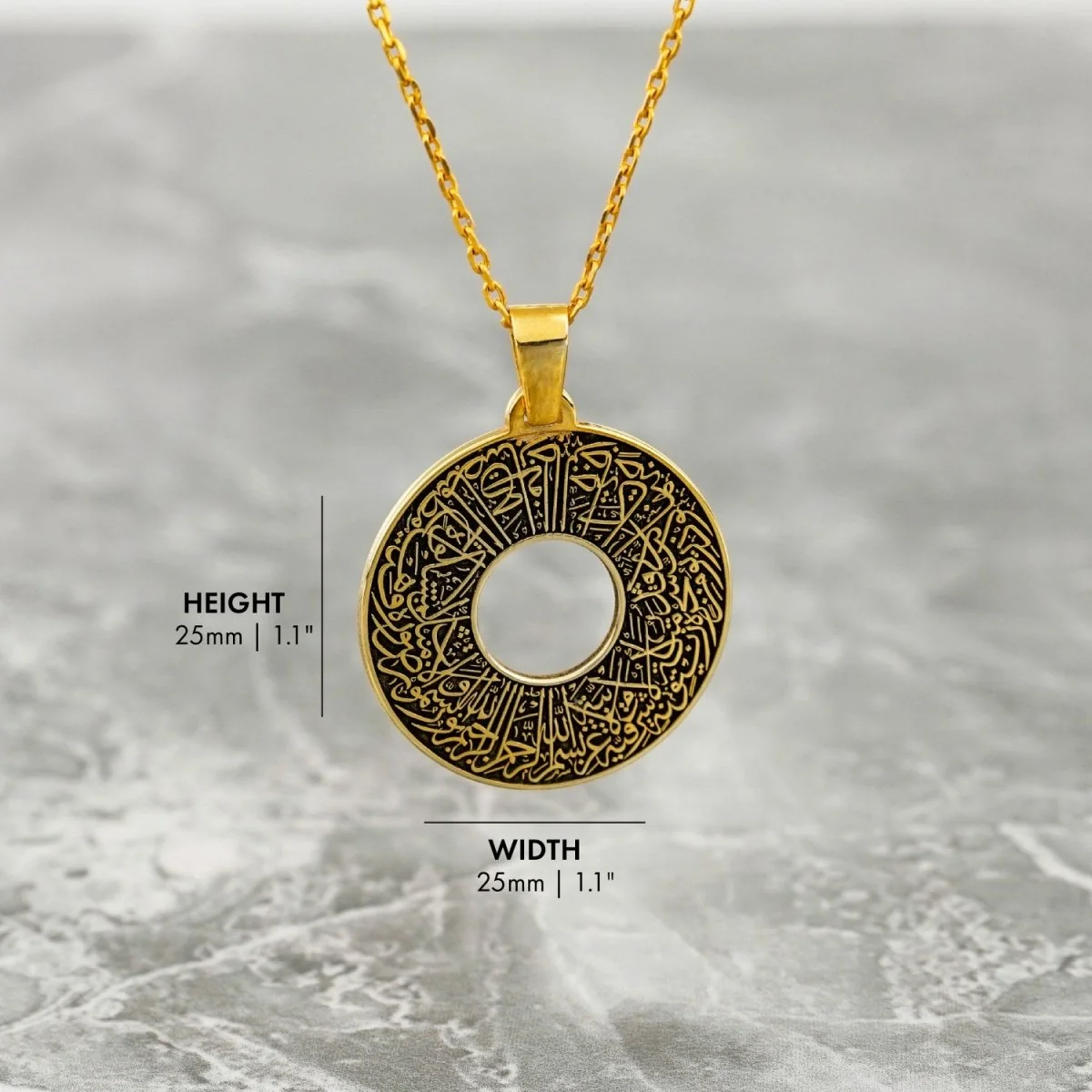 Surah Nur Verse 35 | Muslim Jewelry - 18K Gold Plated Silver Pendant - Image 10