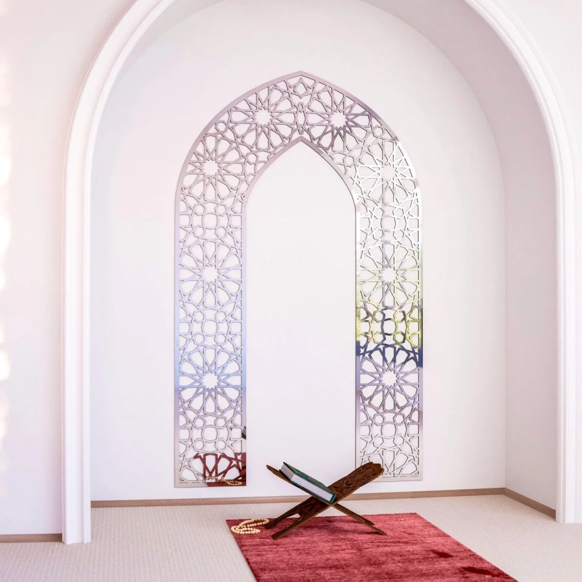 Wooden Mihrab for Your Prayer Room - Islamic Wall Art | 12-Pointed Star - Image 13