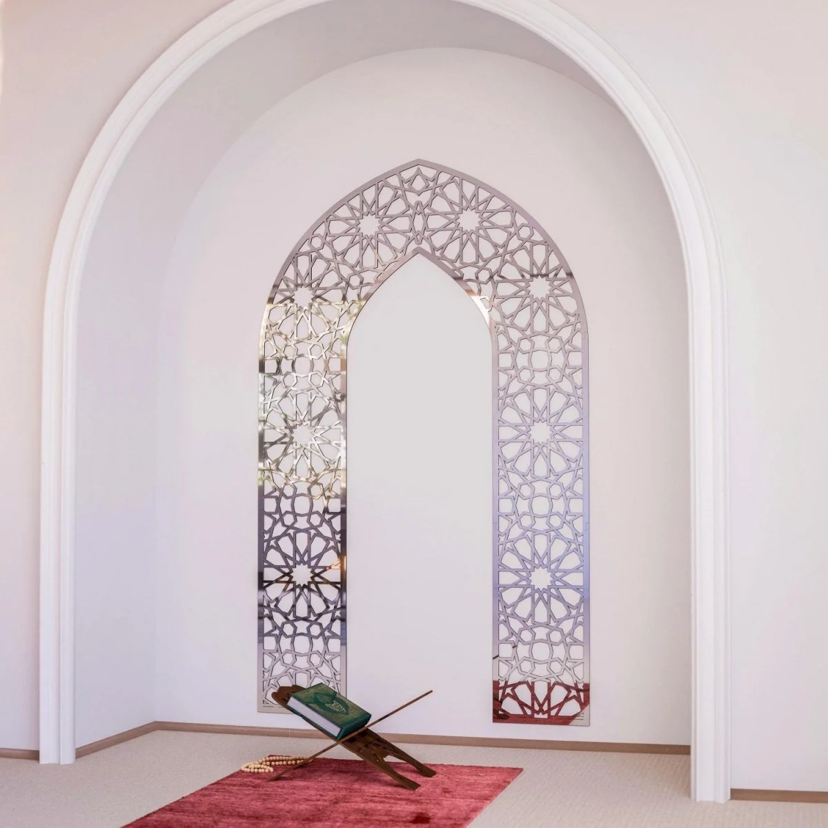 Wooden Mihrab for Your Prayer Room - Islamic Wall Art | 12-Pointed Star - Image 14