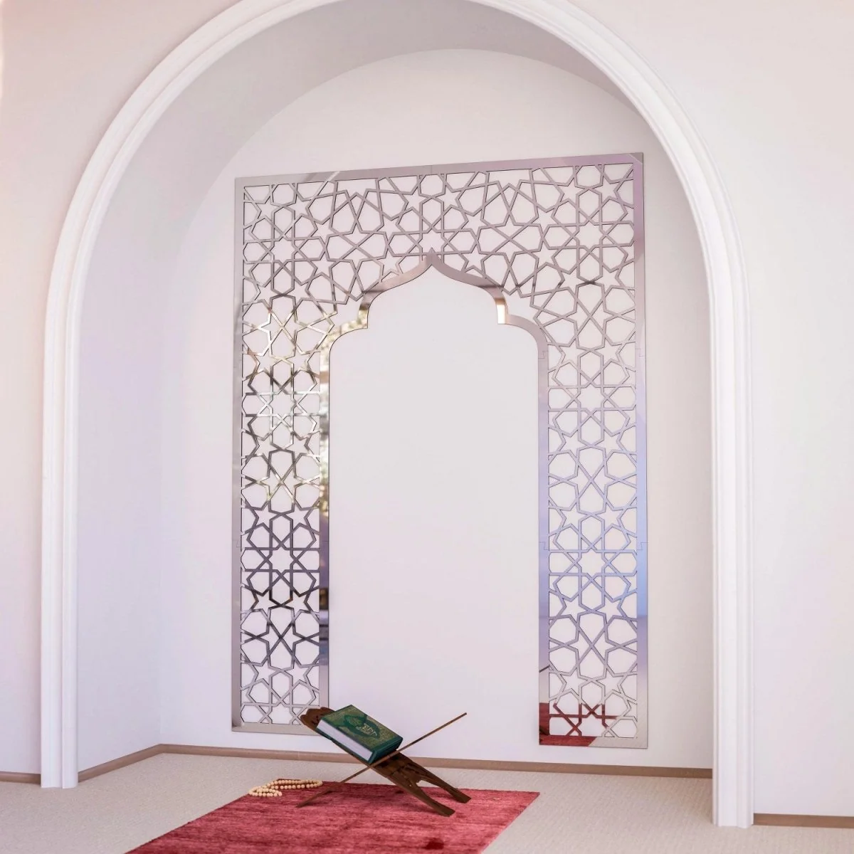 Wooden Mihrab Prayer Room Decor - Spiritual Islamic Wall Arts for Home - Image 15