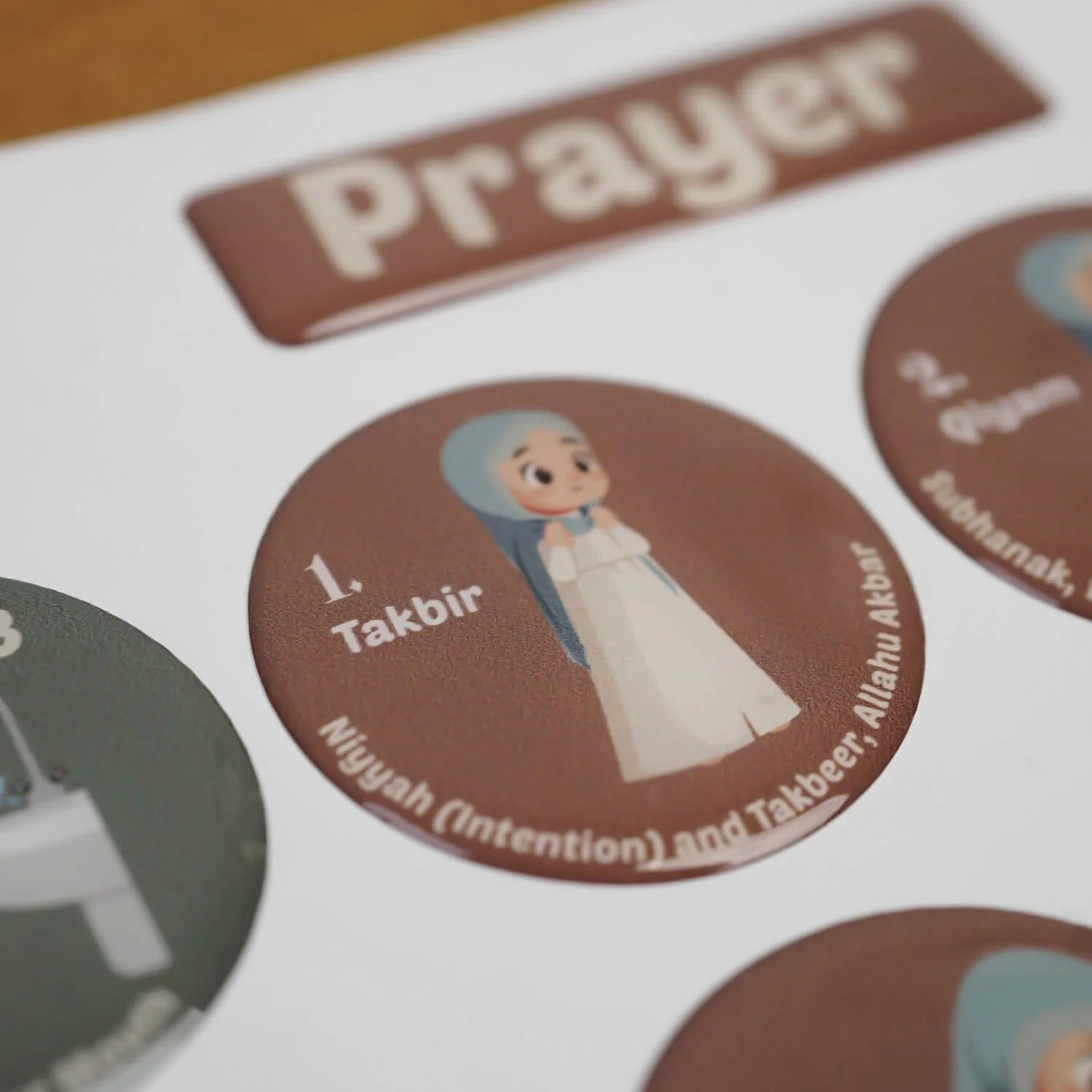 Wudu & Salah Visual Guide – 3D Resin Sticker for Kids - Image 14