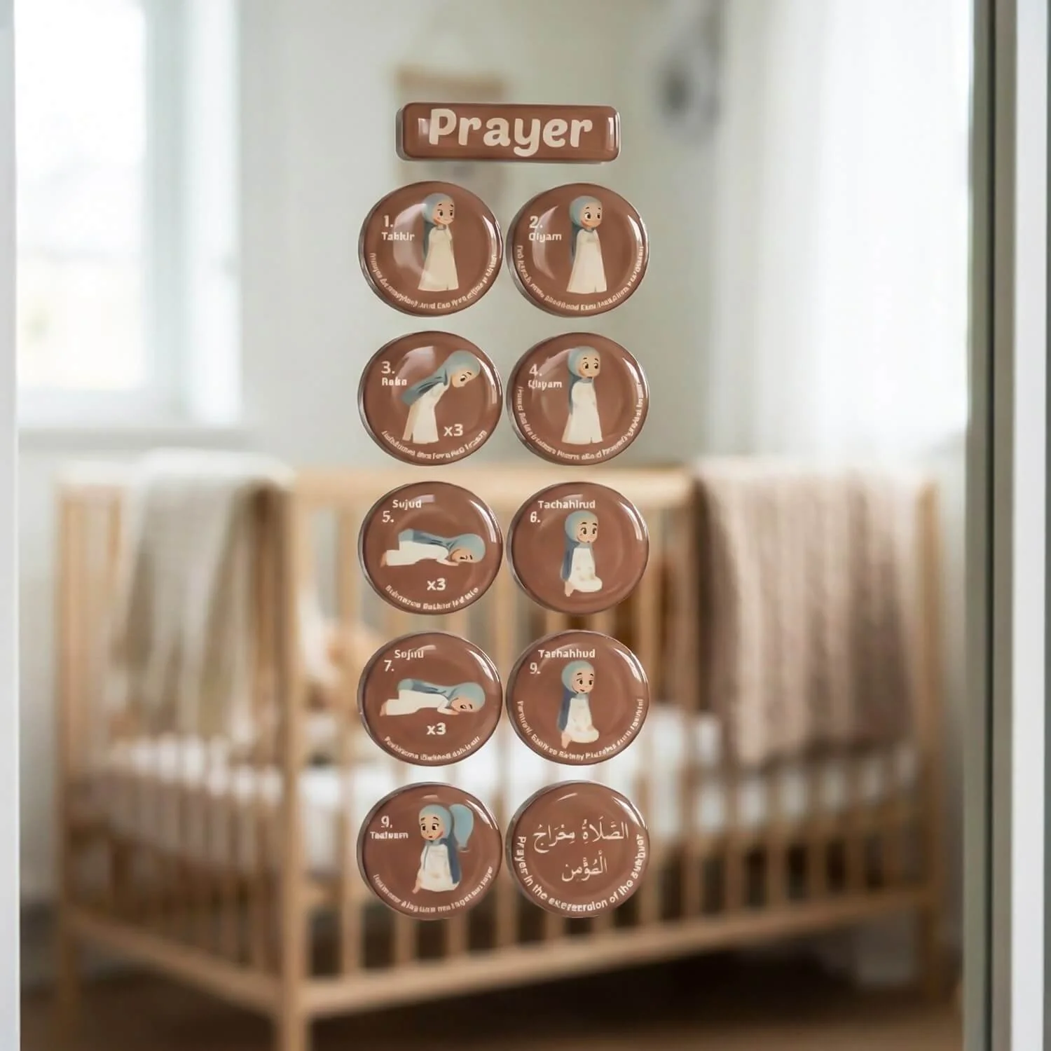 Wudu & Salah Visual Guide – 3D Resin Sticker for Kids - Image 4